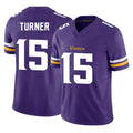 Davalo MN.Vikings #15 Dallas Turner Player Purple Limited Vapor F.U.S.E. Home Game Stitched Jerseys