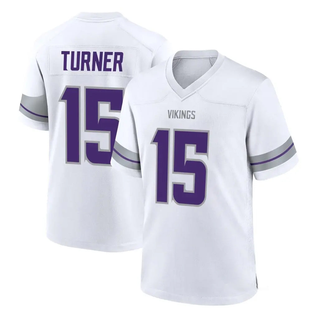Davalo MN.Vikings #15 Dallas Turner Player White Alternate Home Game Stitched Jerseys