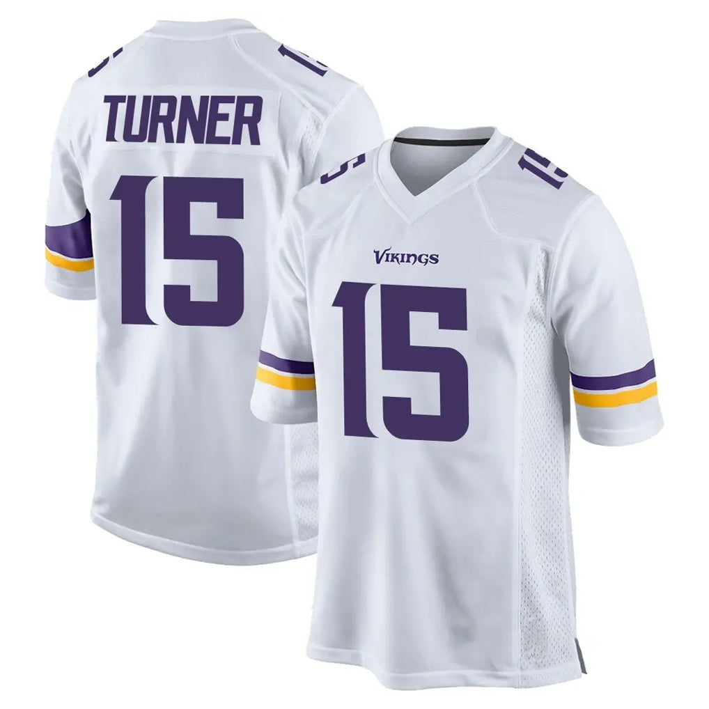 Davalo MN.Vikings #15 Dallas Turner Player White Home Game Stitched Jerseys