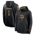 Davalo MN.Vikings #1 Kyler Murray Player Black Salute to Service Hoodies Limited Game Stitched Jerseys