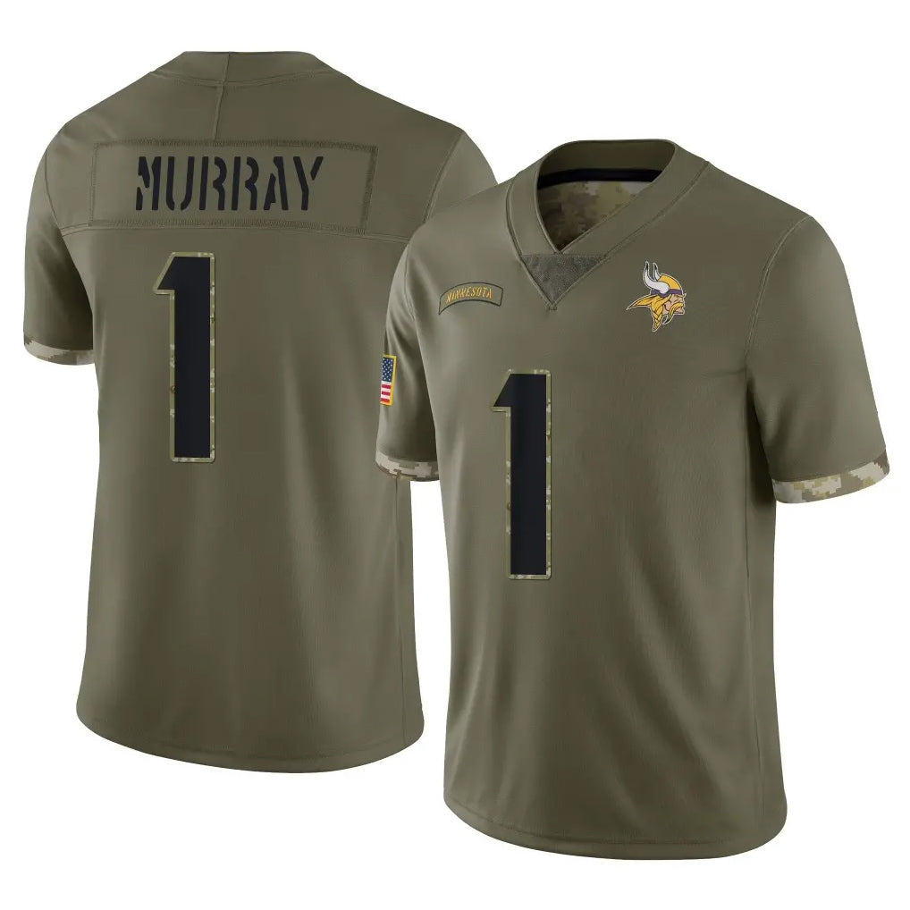 Davalo MN.Vikings #1 Kyler Murray Player Olive Salute To Service Limited Stitched Jerseys