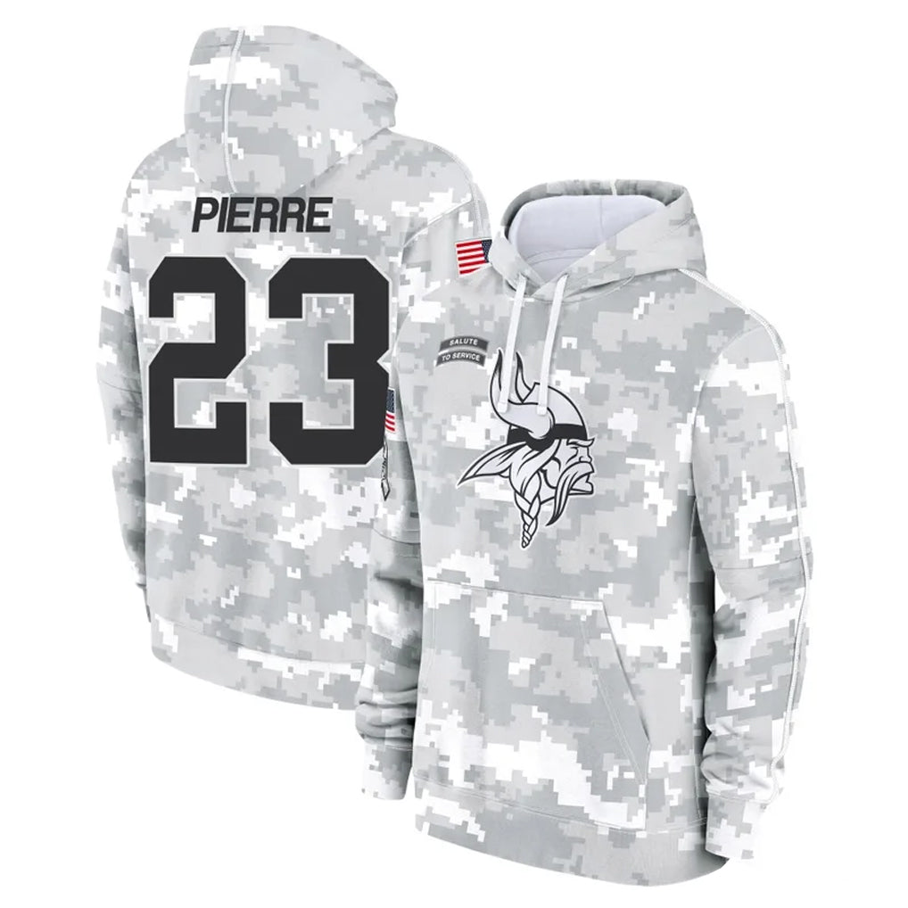 Davalo MN.Vikings #23 James Pierre Player Arctic Camo Salute to Service Pullover Hoodies Limited Game Stitched Jerseys