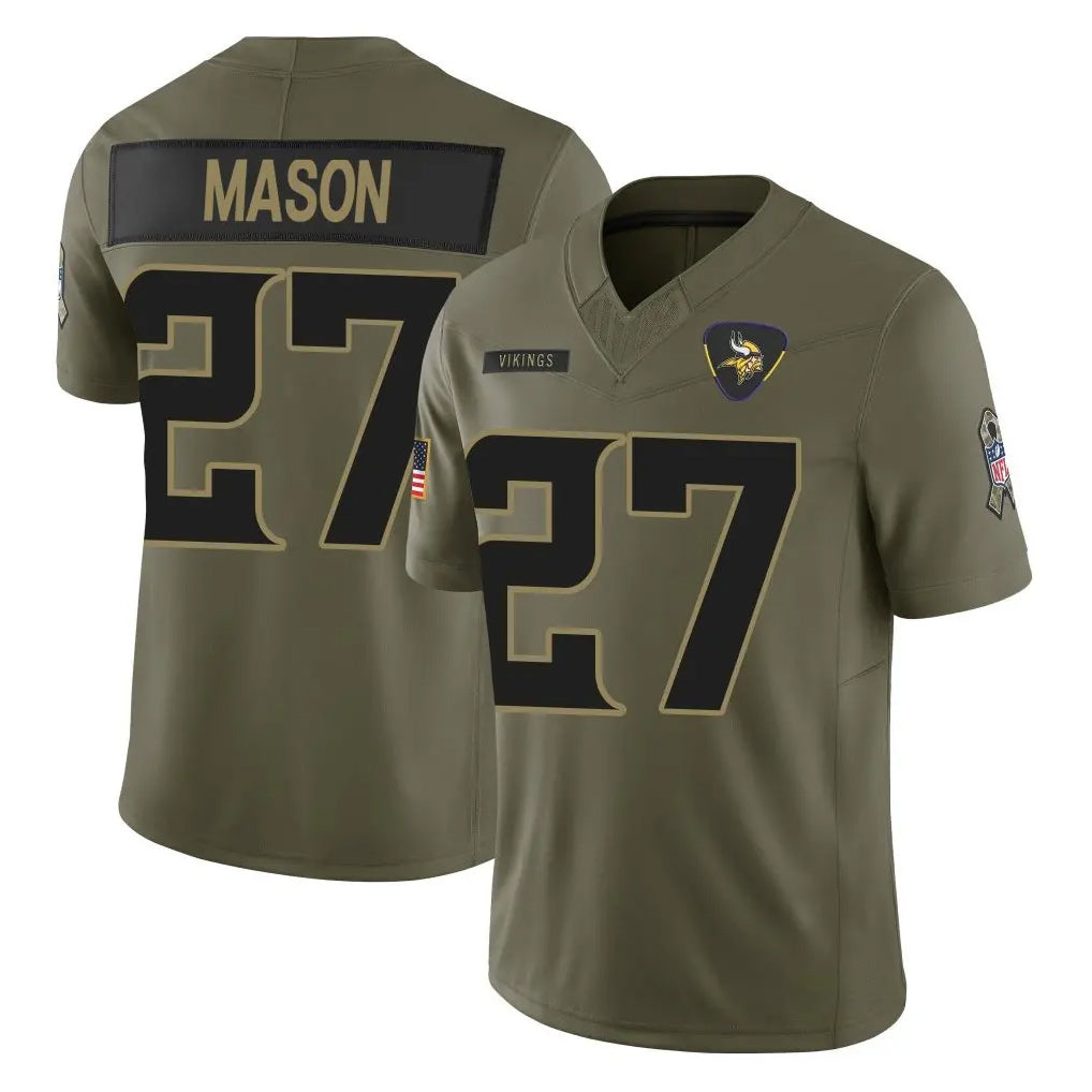 Davalo MN.Vikings #27 Jordan Mason Player Olive 2025 Salute To Service Limited Game Stitched Jerseys