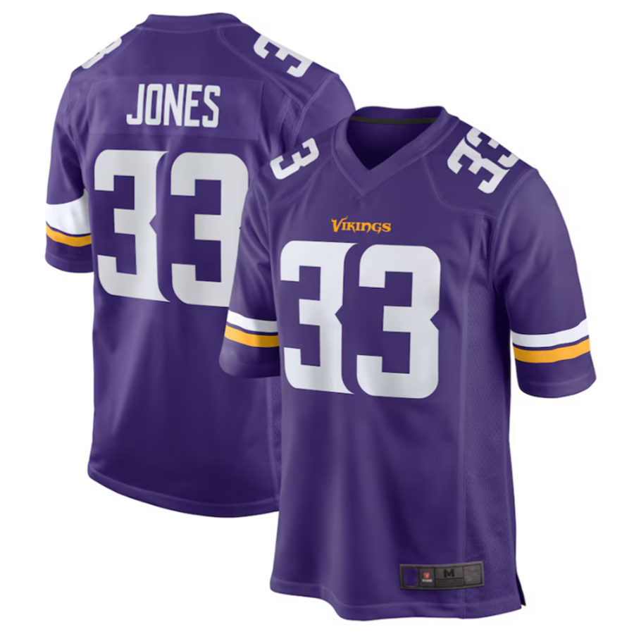 Davalo MN.Vikings #33 Aaron Jones Purple Game Player Jersey Stitched American Stitched Jerseys