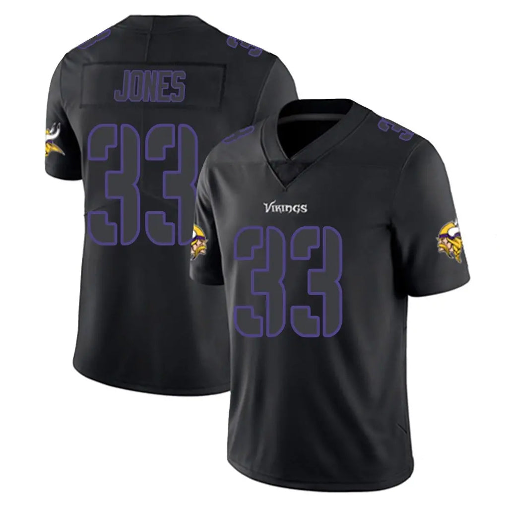 Davalo MN.Vikings #33 Aaron Jones Sr. Player Black Impact LImited Home Game Stitched Jerseys