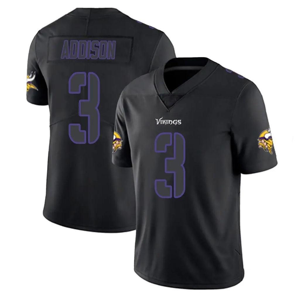 Davalo MN.Vikings #3 Jordan Addison Player Black Impact LImited Home Game Stitched Jerseys