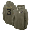 Davalo MN.Vikings #3 Jordan Addison Player Olive Salute to Service Pullover Hoodies Limited Stitched Jerseys