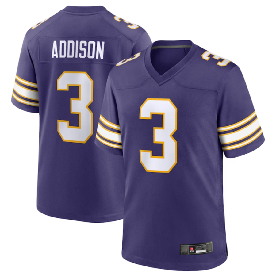 Davalo MN.Vikings #3 Jordan Addison Purple Classic Player Game American Stitched Jerseys