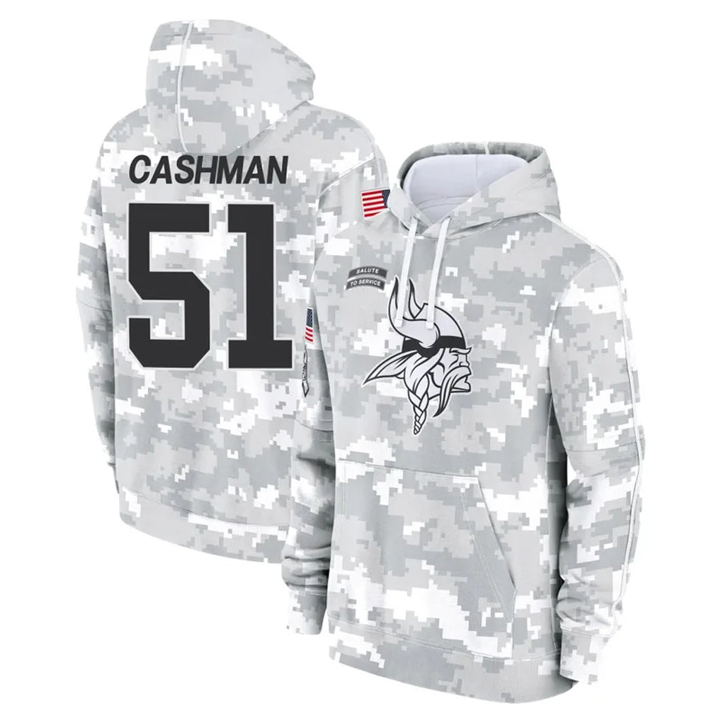 Davalo MN.Vikings #51 Blake Cashman Player Arctic Camo Salute to Service Pullover Hoodies Limited Game Stitched Jerseys