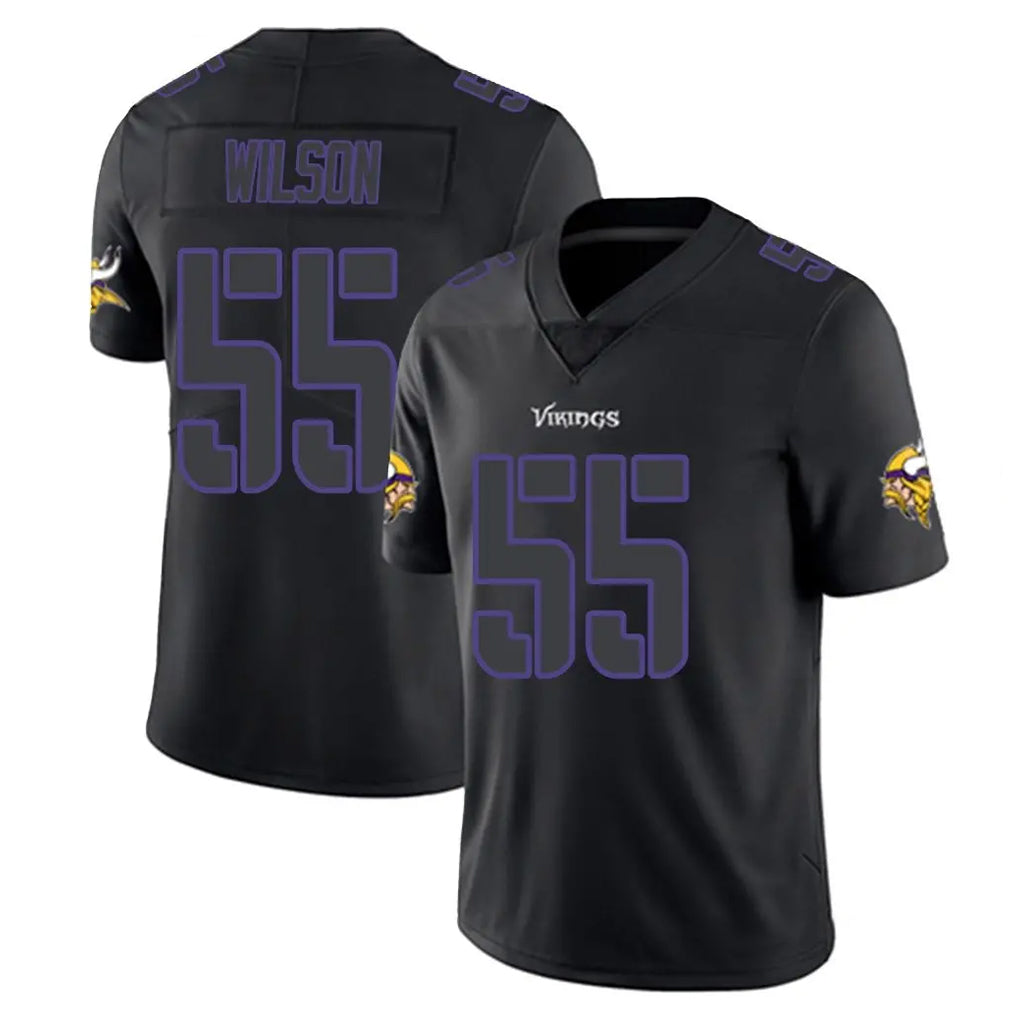 Davalo MN.Vikings #55 Eric Wilson Player Black Impact LImited Home Game Stitched Jerseys