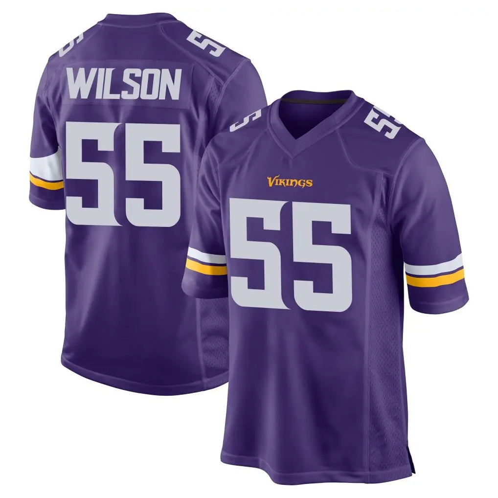 Davalo MN.Vikings #55 Eric Wilson Player Purple Home Game Stitched Jerseys