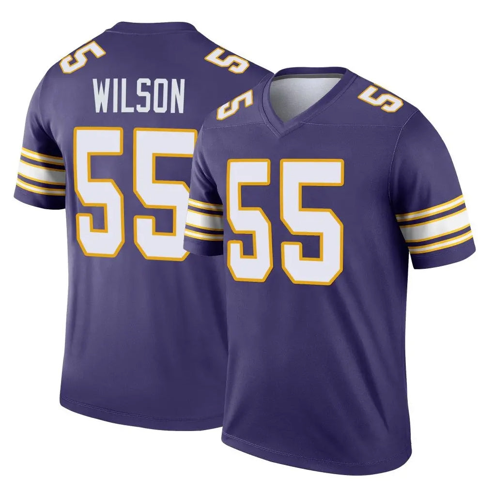 Davalo MN.Vikings #55 Eric Wilson Player Purple Limited Classic Home Game Stitched Jerseys
