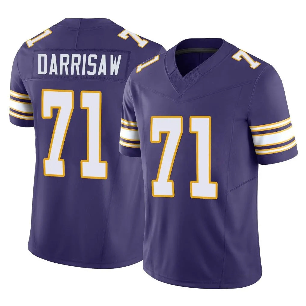 Davalo MN.Vikings #71 Christian Darrisaw Player Purple Limited Classic Vapor F.U.S.E. Home Game Stitched Jerseys