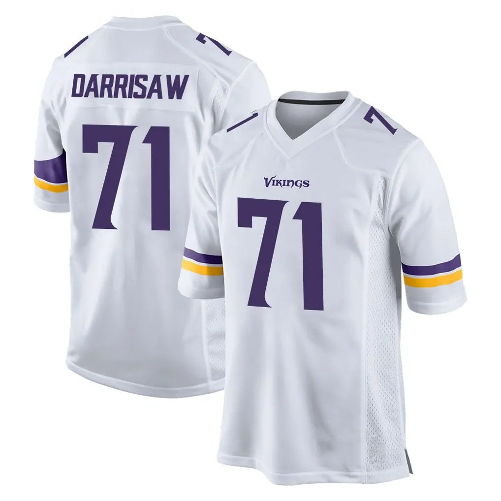 Davalo MN.Vikings #71 Christian Darrisaw Player White Home Game Stitched Jerseys