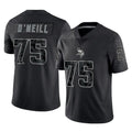 Davalo MN.Vikings #75 Brian O'Neill Player Black Reflective LImited Home Game Stitched Jerseys