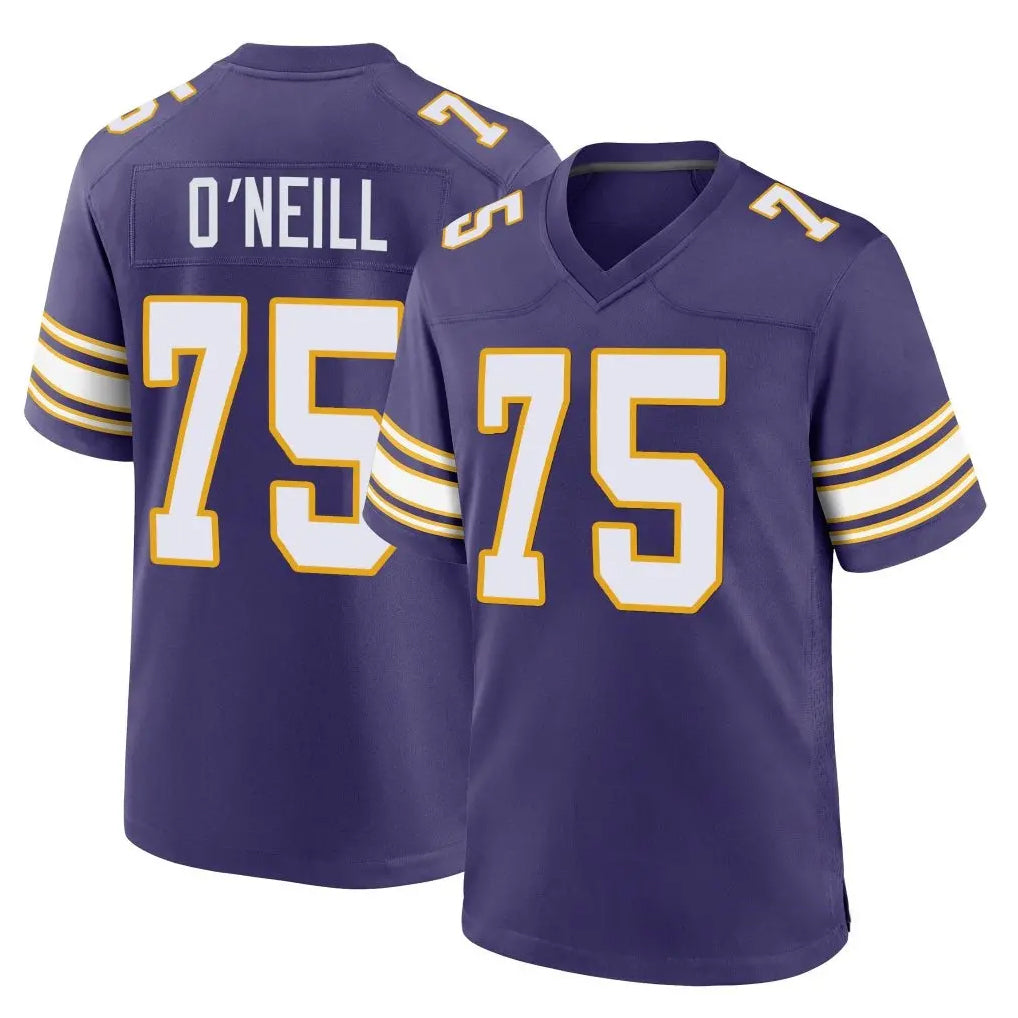 Davalo MN.Vikings #75 Brian O'Neill Player Purple Classic Home Game Stitched Jerseys