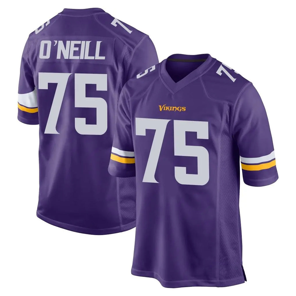 Davalo MN.Vikings #75 Brian O'Neill Player Purple Home Game Stitched Jerseys