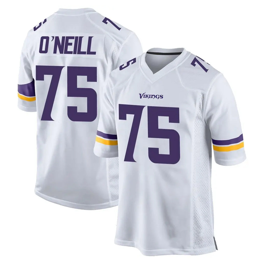 Davalo MN.Vikings #75 Brian O'Neill Player White Home Game Stitched Jerseys