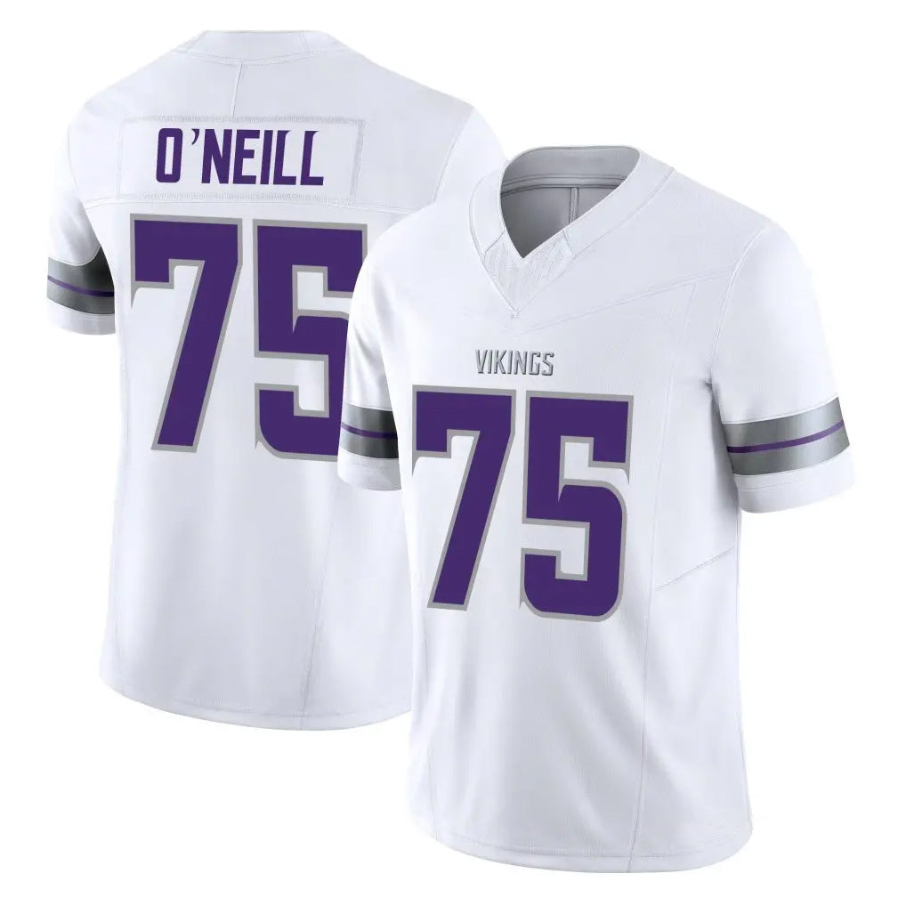 Davalo MN.Vikings #75 Brian O'Neill Player White Limited Alternate Vapor F.U.S.E. Home Game Stitched Jerseys