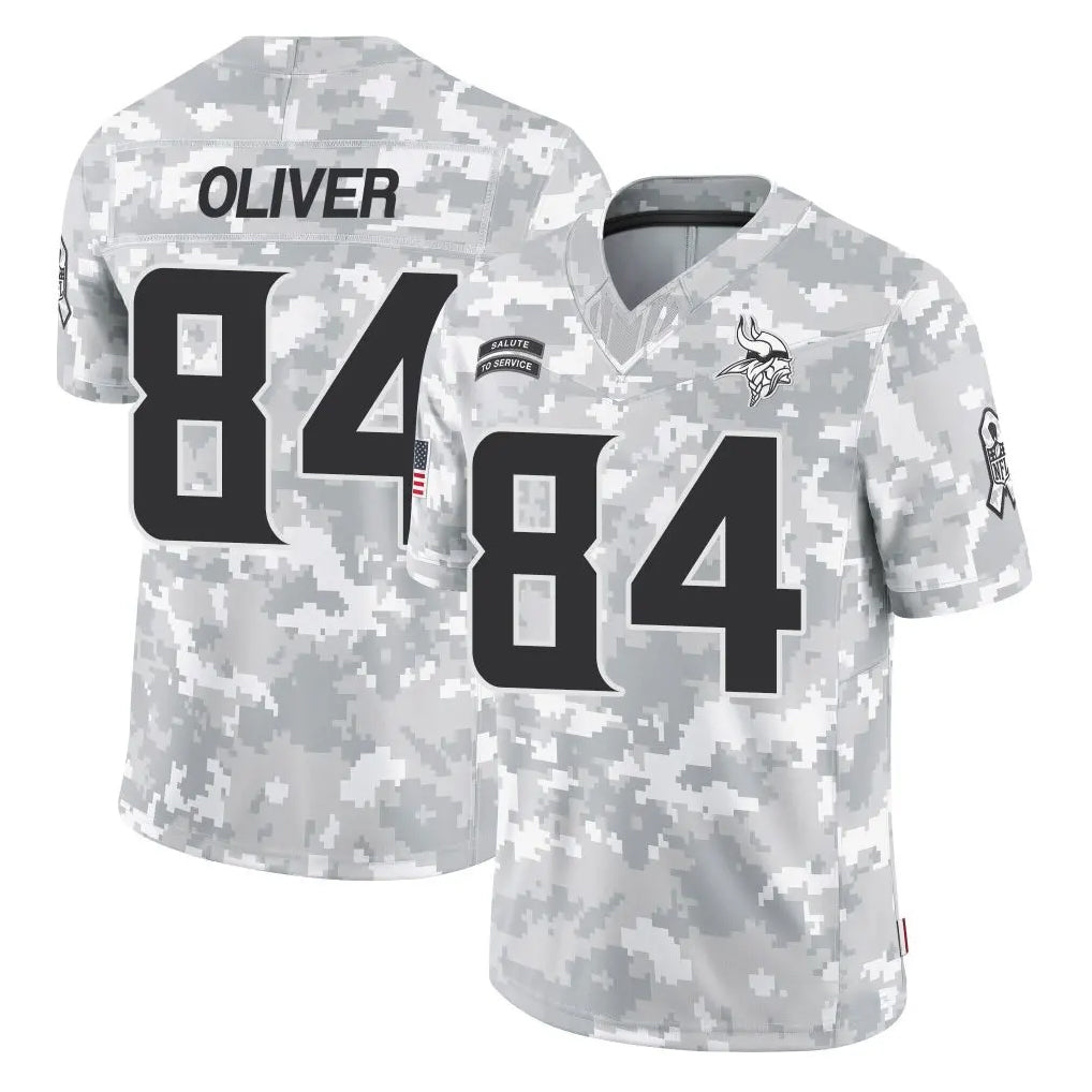 Davalo MN.Vikings #84 Josh OliverPlayer Arctic Camo Salute To Service Limited Game Stitched Jerseys