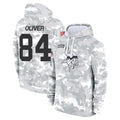 Davalo MN.Vikings #84 Josh Oliver Player Arctic Camo Salute to Service Pullover Hoodies Limited Game Stitched Jerseys