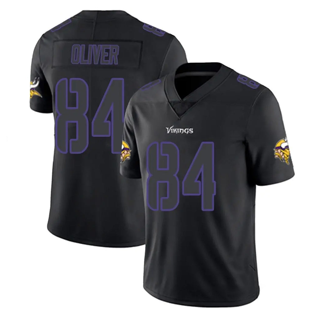 Davalo MN.Vikings #84 Josh Oliver Player Black Impact LImited Home Game Stitched Jerseys