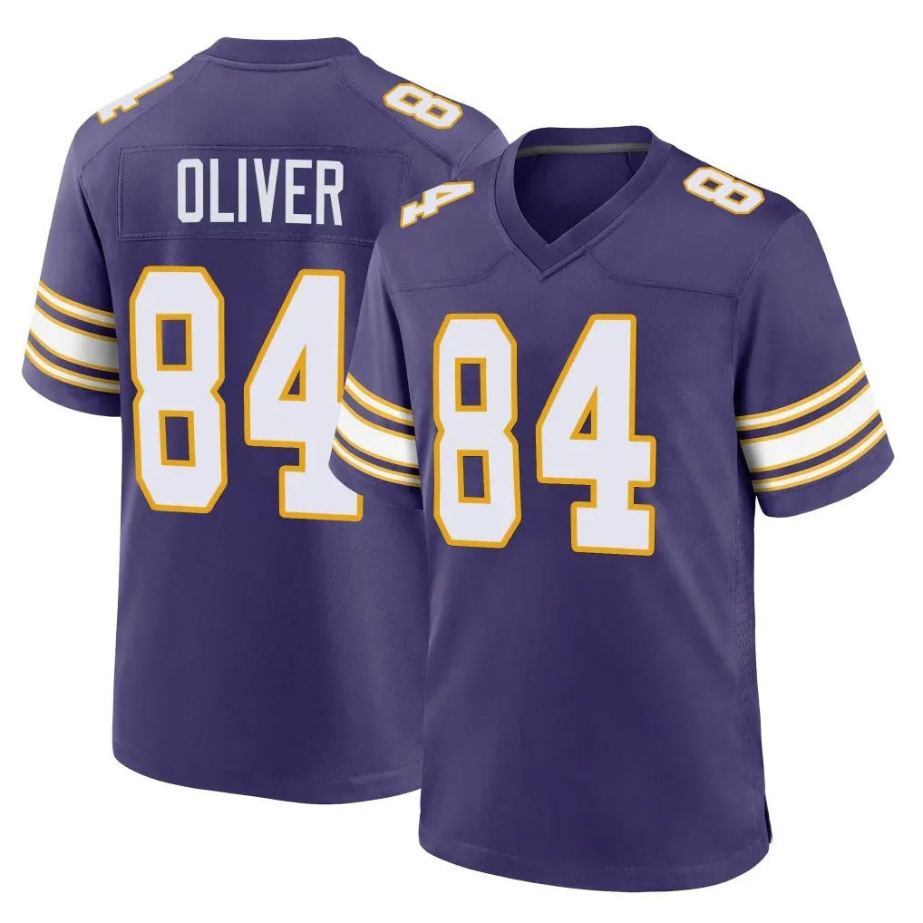Davalo MN.Vikings #84 Josh Oliver Player Purple Classic Home Game Stitched Jerseys