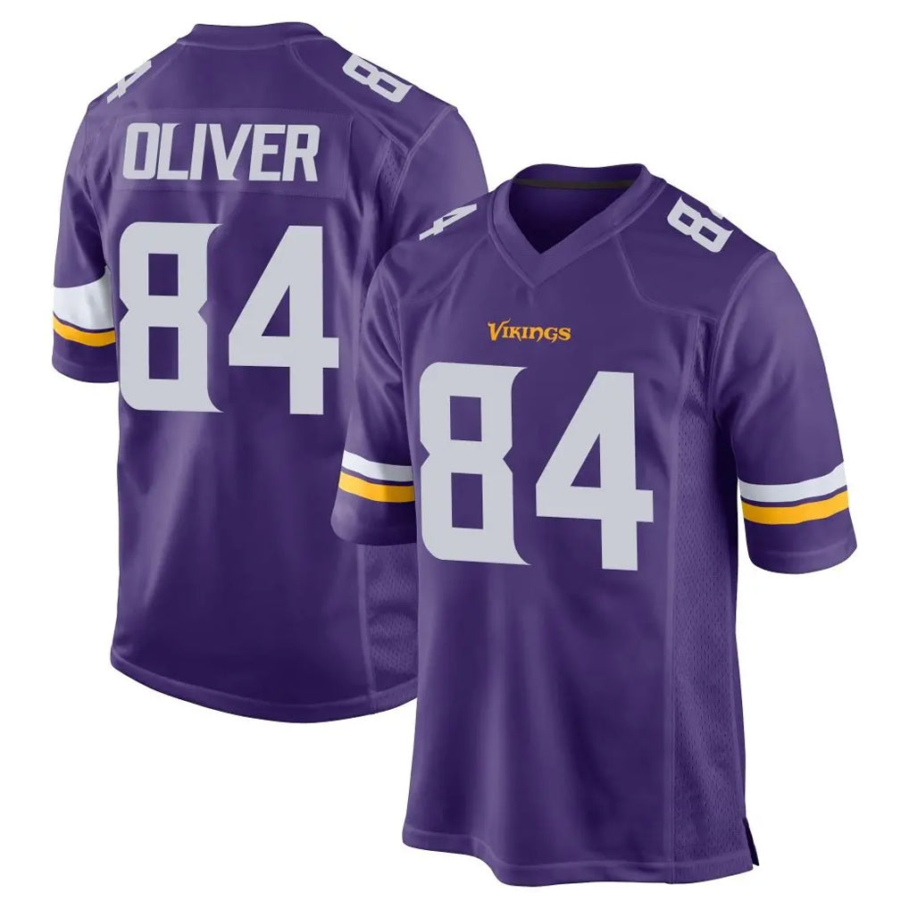 Davalo MN.Vikings #84 Josh Oliver Player Purple Home Game Stitched Jerseys