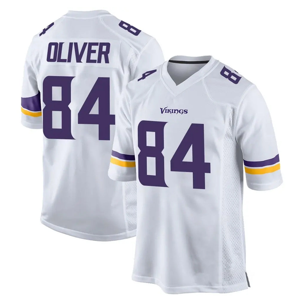 Davalo MN.Vikings #84 Josh Oliver Player White Home Game Stitched Jerseys