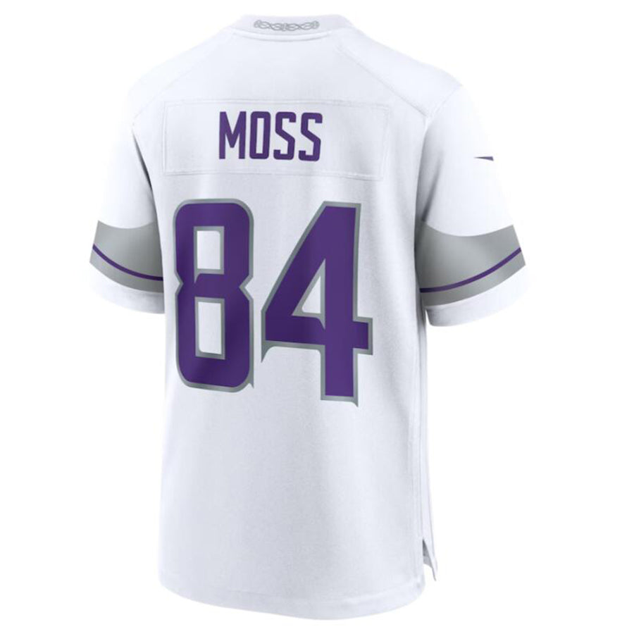 Davalo MN.Vikings #84 Randy Moss White Alternate Retired Player Game Jersey American Stitched Jersey