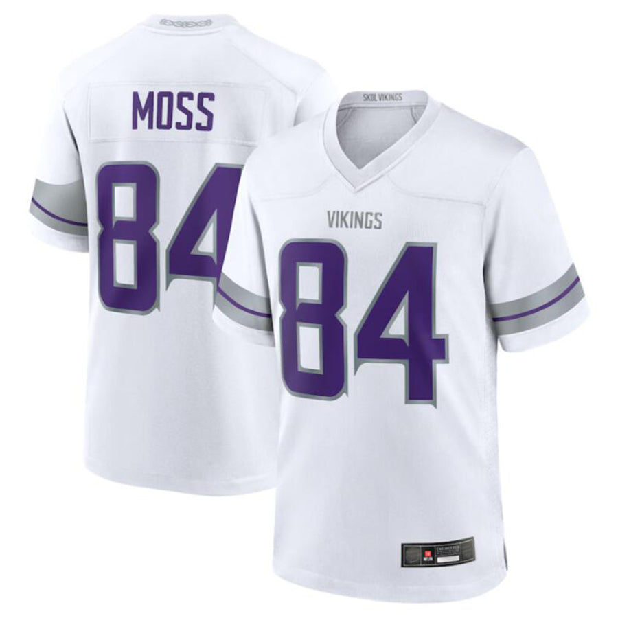 Davalo MN.Vikings #84 Randy Moss White Alternate Retired Player Game American Stitched Jerseys