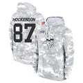Davalo MN.Vikings #87 T.J. Hockenson Player Arctic Camo Salute to Service Pullover Hoodies Limited Game Stitched Jerseys
