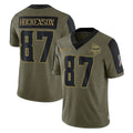 Davalo MN.Vikings #87 T.J. Hockenson Player Olive Salute To Service Limited Game Stitched Jerseys