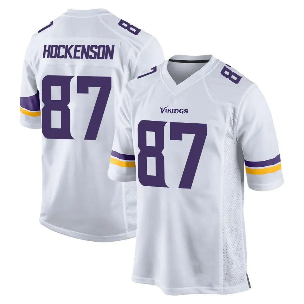 Davalo MN.Vikings #87 T.J. Hockenson Player White Home Game Stitched Jerseys