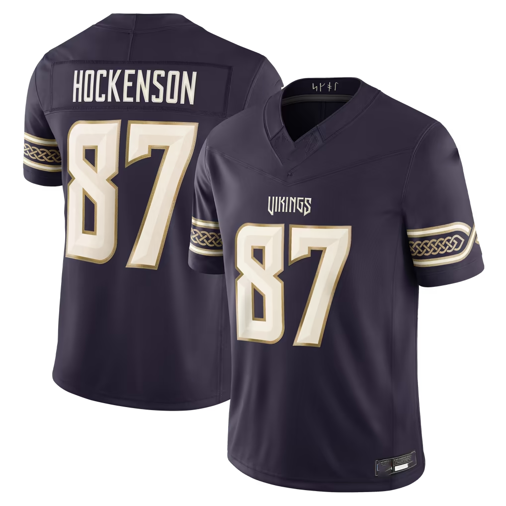 Davalo MN.Vikings #87 T.J. Hockenson Purple 2026 Rivalries Collection Limited Stitched Jerseys