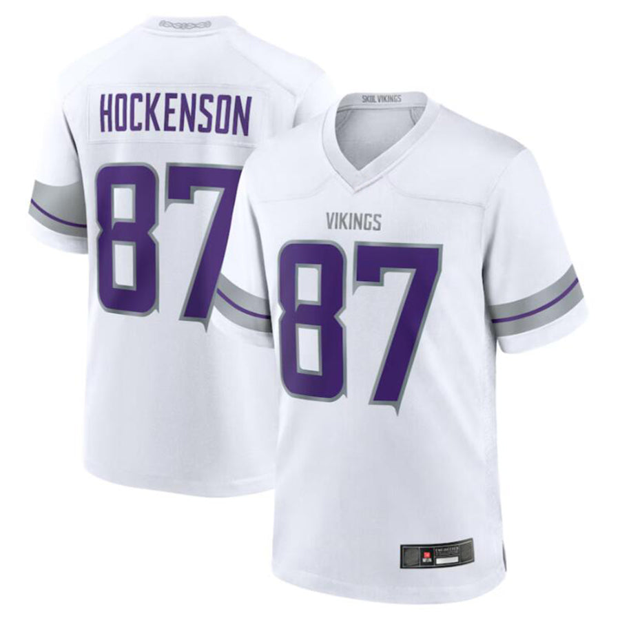 Davalo MN.Vikings #87 T.J. Hockenson White Alternate Game Player American Stitched Jerseys