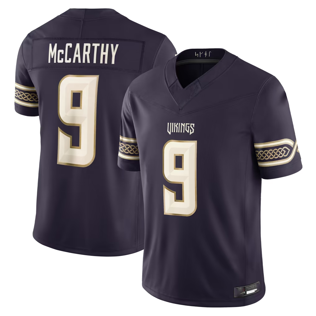 Davalo MN.Vikings #9 J.J. McCarthy Purple 2026 Rivalries Collection Limited Stitched Jerseys