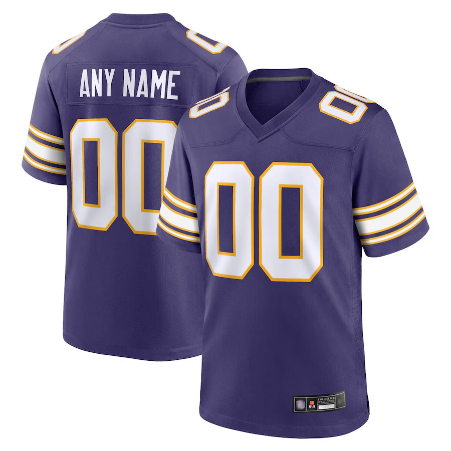 Davalo Custom MN.Vikings Secondary Alternate Game Stitched Jerseys
