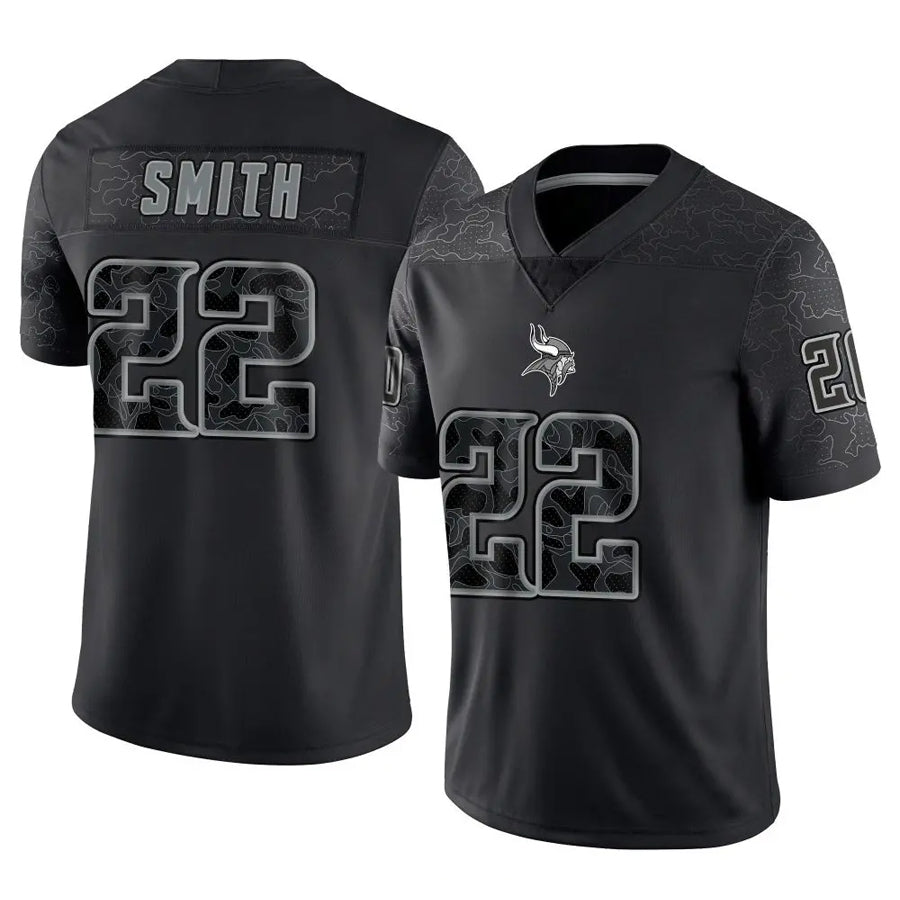 Davalo MN.Vikings #22 Harrison Smith Player Black REFLECTIVE Limited Stitched Jerseys