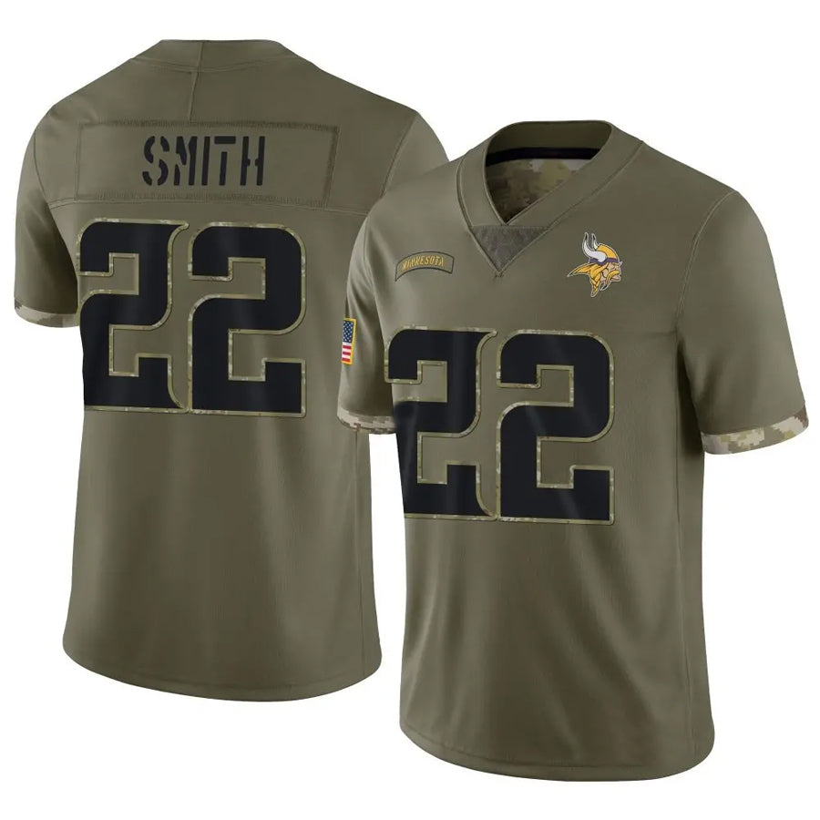 Davalo MN.Vikings #22 Harrison Smith Player Salute To Service Limited Olive Stitched Jerseys
