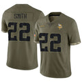 Davalo MN.Vikings #22 Harrison Smith Player Salute To Service Limited Olive Stitched Jerseys