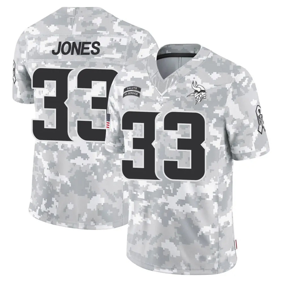 Davalo MN.Vikings #33 Aaron Jones Player Arctic Camo Salute to Service Limited Stitched Jerseys
