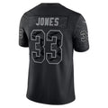 Davalo MN.Vikings #33 Aaron Jones Player Black REFLECTIVE Limited Stitched Jerseys