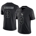 Davalo MN.Vikings #3 Jordan Addison Player Black REFLECTIVE Limited Stitched Jerseys