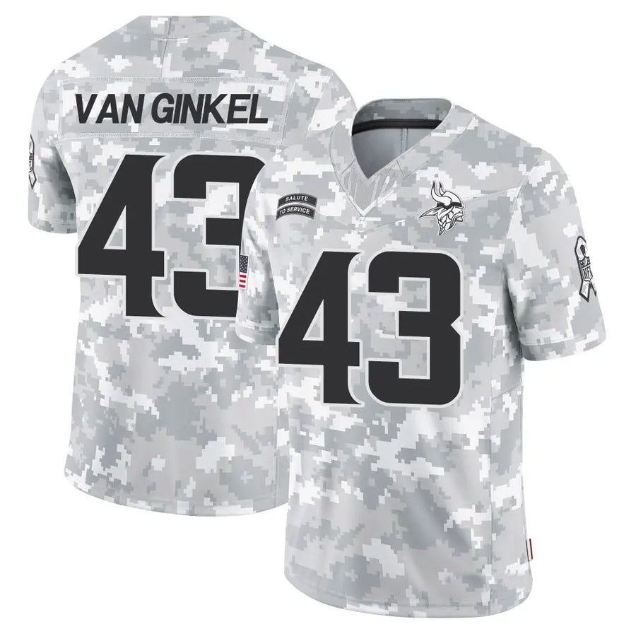 DavaloMN.Vikings #43 Andrew Van Ginkel Player Arctic Camo Salute to Service Limited Stitched Jerseys