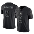 Davalo MN.Vikings #9 J.J. McCarthy Player Black REFLECTIVE Limited Stitched Jerseys