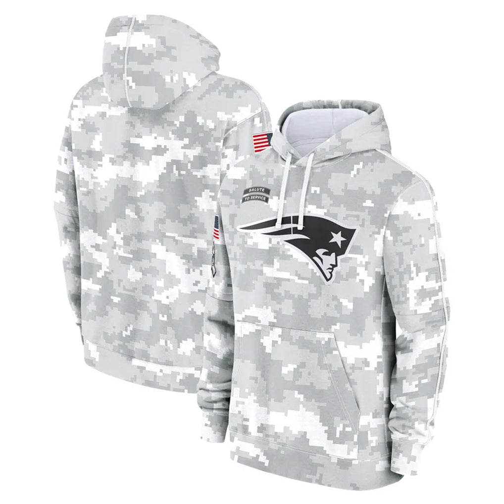 Davalo NE.Patriots Arctic Camo Salute to Service Pullover Hoodies Limited Game Blank Player Stitched Jerseys