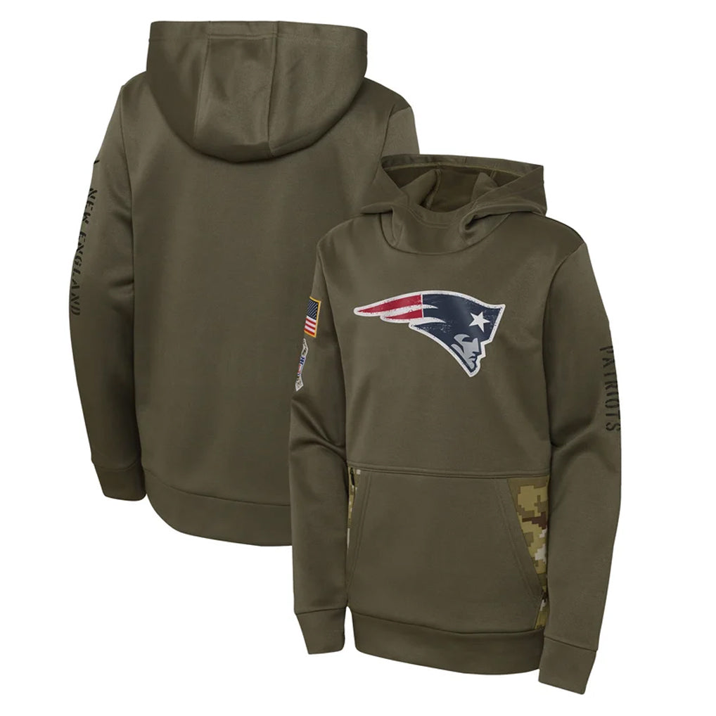 Davalo NE.Patriots Olive Salute to Service Pullover Hoodies Home Game Blank Player Stitched Jerseys
