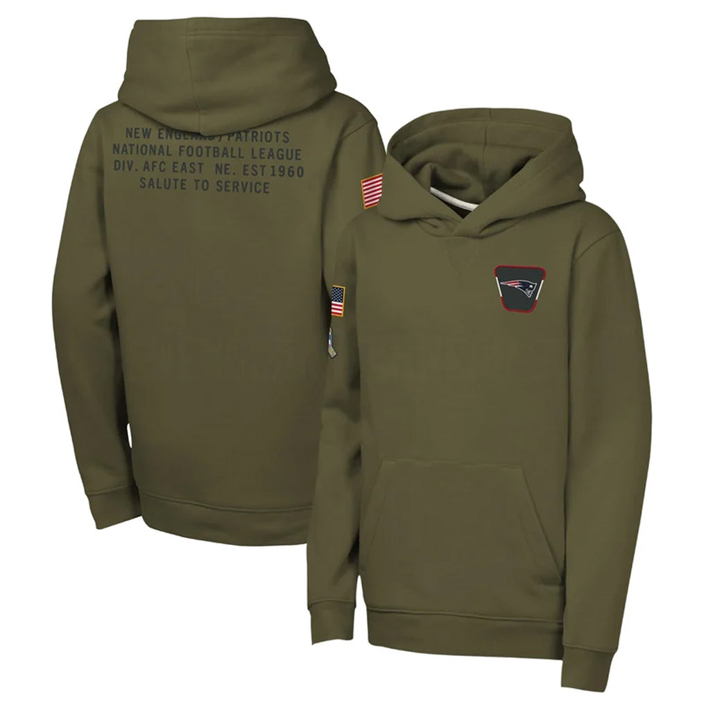 Davalo NE.Patriots Olive Salute to Service Pullover Hoodies Limited Blank Player Stitched Jerseys