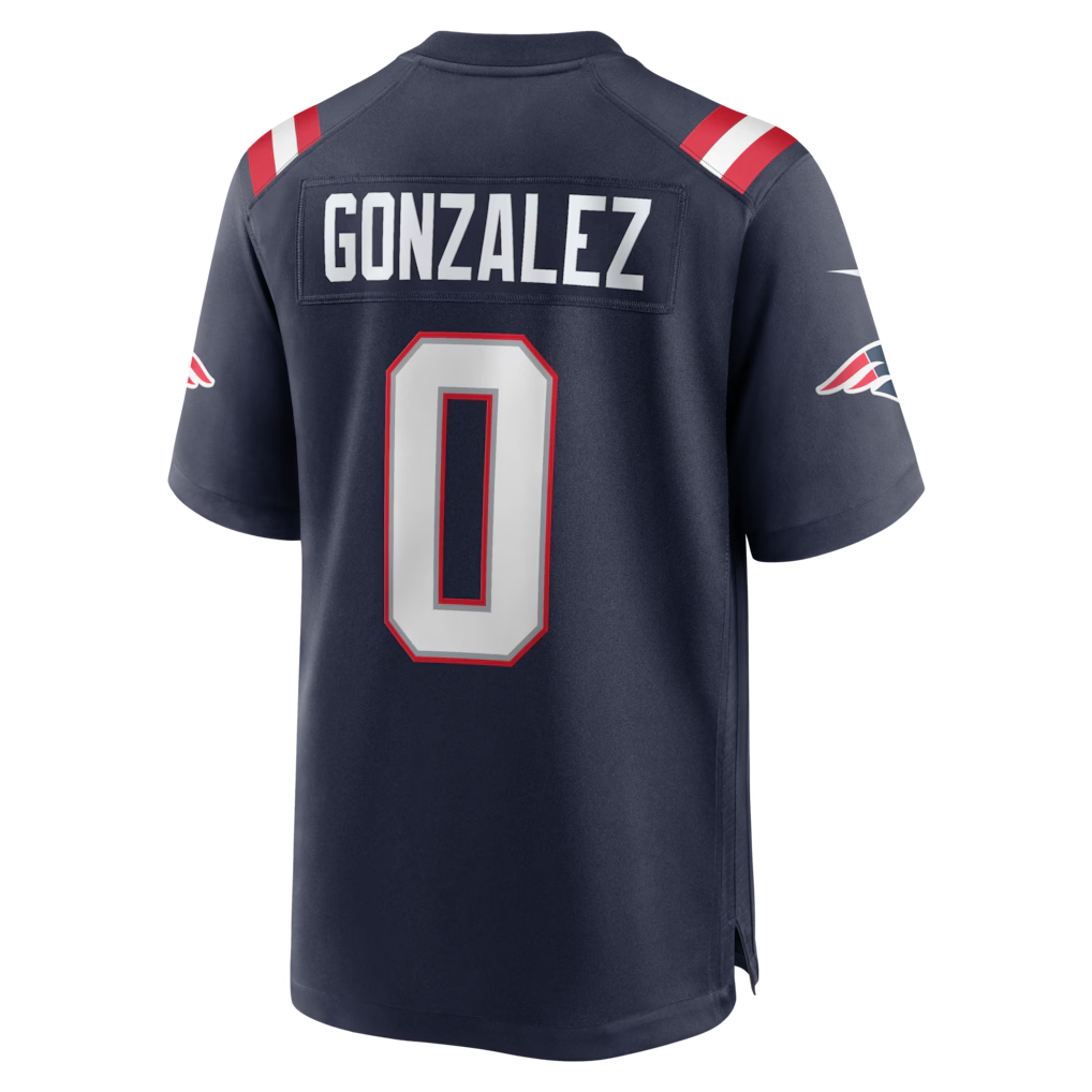 Davalo NE.Patriots #0 Christian Gonzalez Navy Team Game Stitched Jerseys